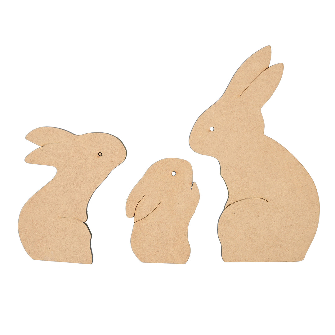 Wooden Rabbit Family Puzzle Toy - The Engraved Store