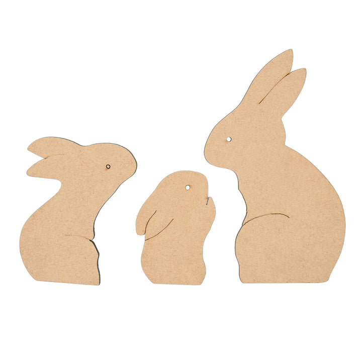 Wooden Rabbit Family Puzzle Toy - The Engraved Store