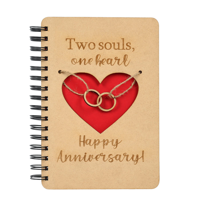 Two Soul One Heart on Wooden Diary | Notebook - The Engraved Store
