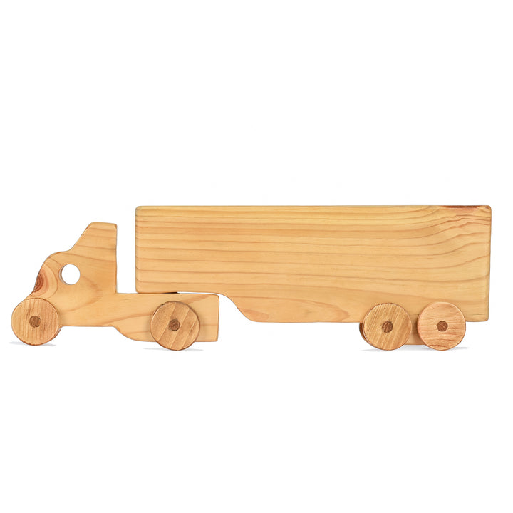 Long Truck With Container Push Toy in Wood - The Engraved Store