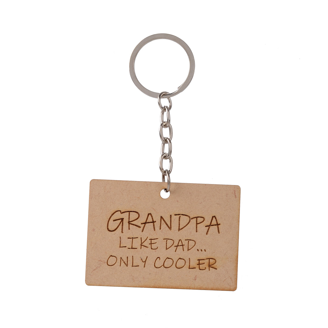 Grandpa Like Dad Only Cooler | Wooden Keychain | Grandparent Gift - The Engraved Store