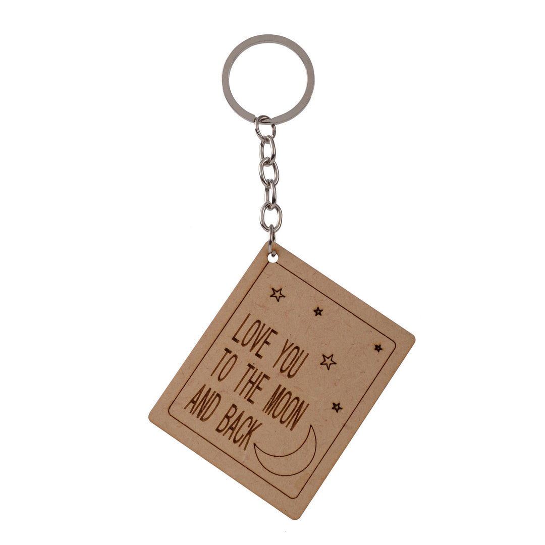 Love You To The Moon And Back | Wooden Keychain - The Engraved Store