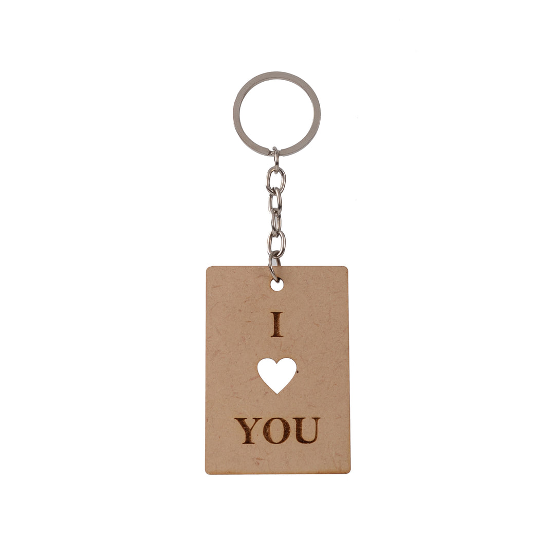 I Love You | Wooden Keychain - The Engraved Store
