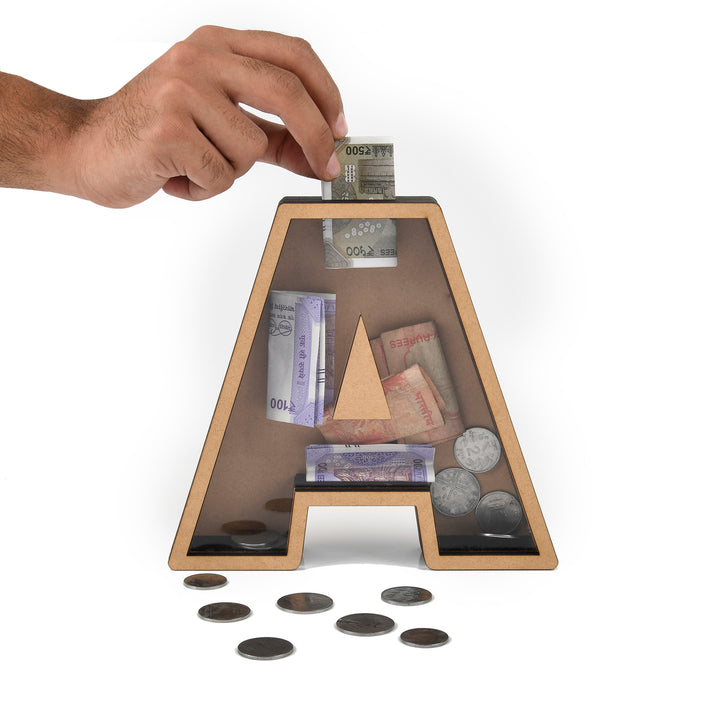 Pick Your Letter Wooden Money Bank | Piggy Bank - The Engraved Store