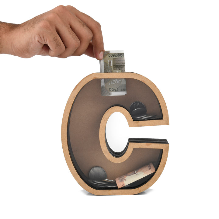 Pick Your Letter Wooden Money Bank | Piggy Bank - The Engraved Store