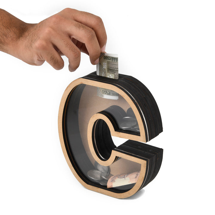 Pick Your Letter Wooden Money Bank | Piggy Bank - The Engraved Store