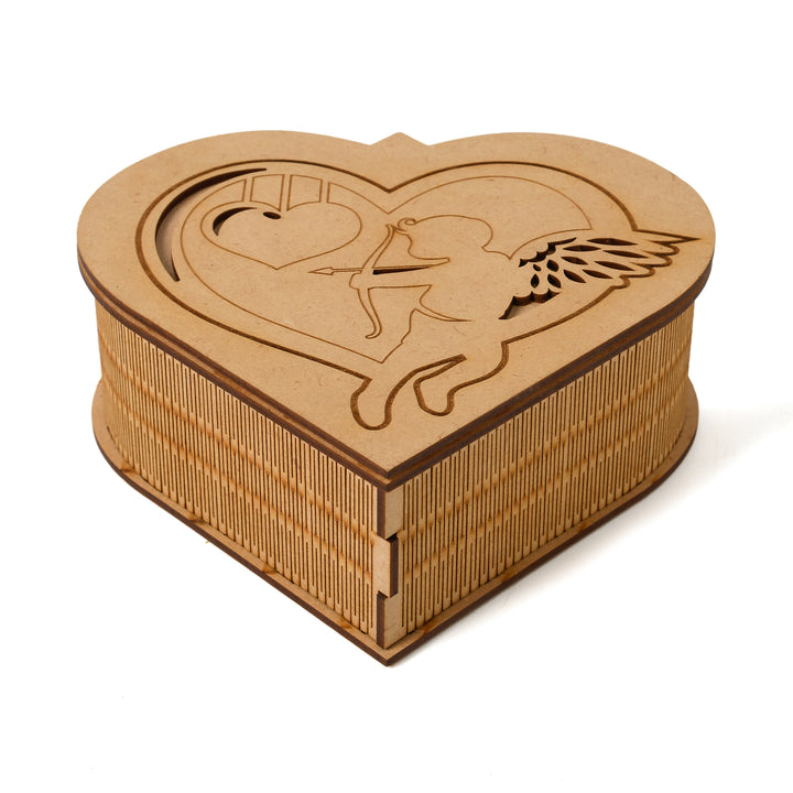 Heart Engraved Wooden Box - The Engraved Store