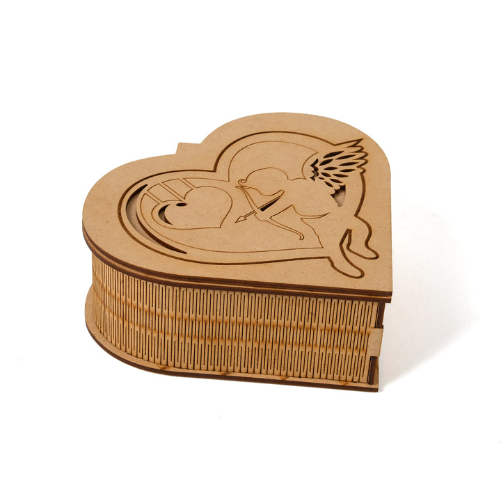 Heart Engraved Wooden Box - The Engraved Store