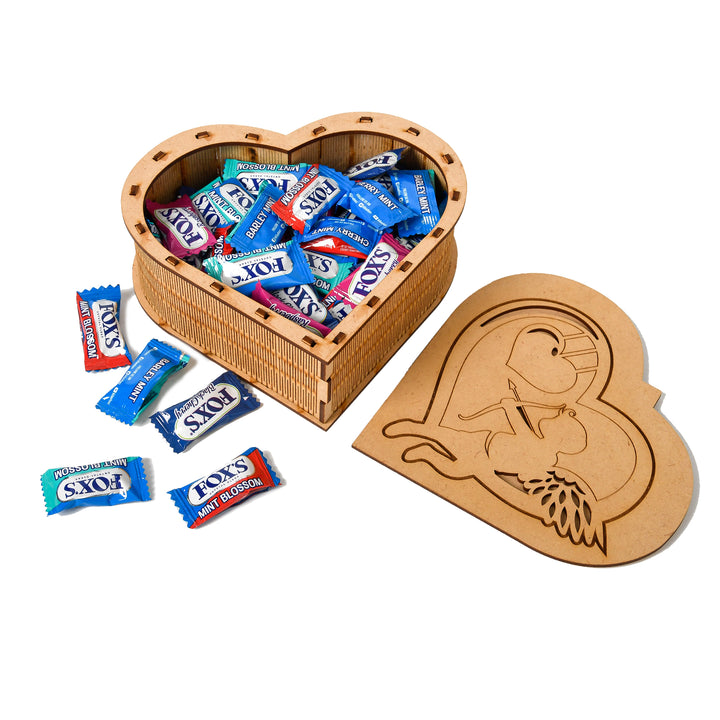 Heart Engraved Wooden Box - The Engraved Store