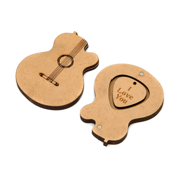 Personalised Guitar Picks with a Wooden Magnetic Holder Box - The Engraved Store