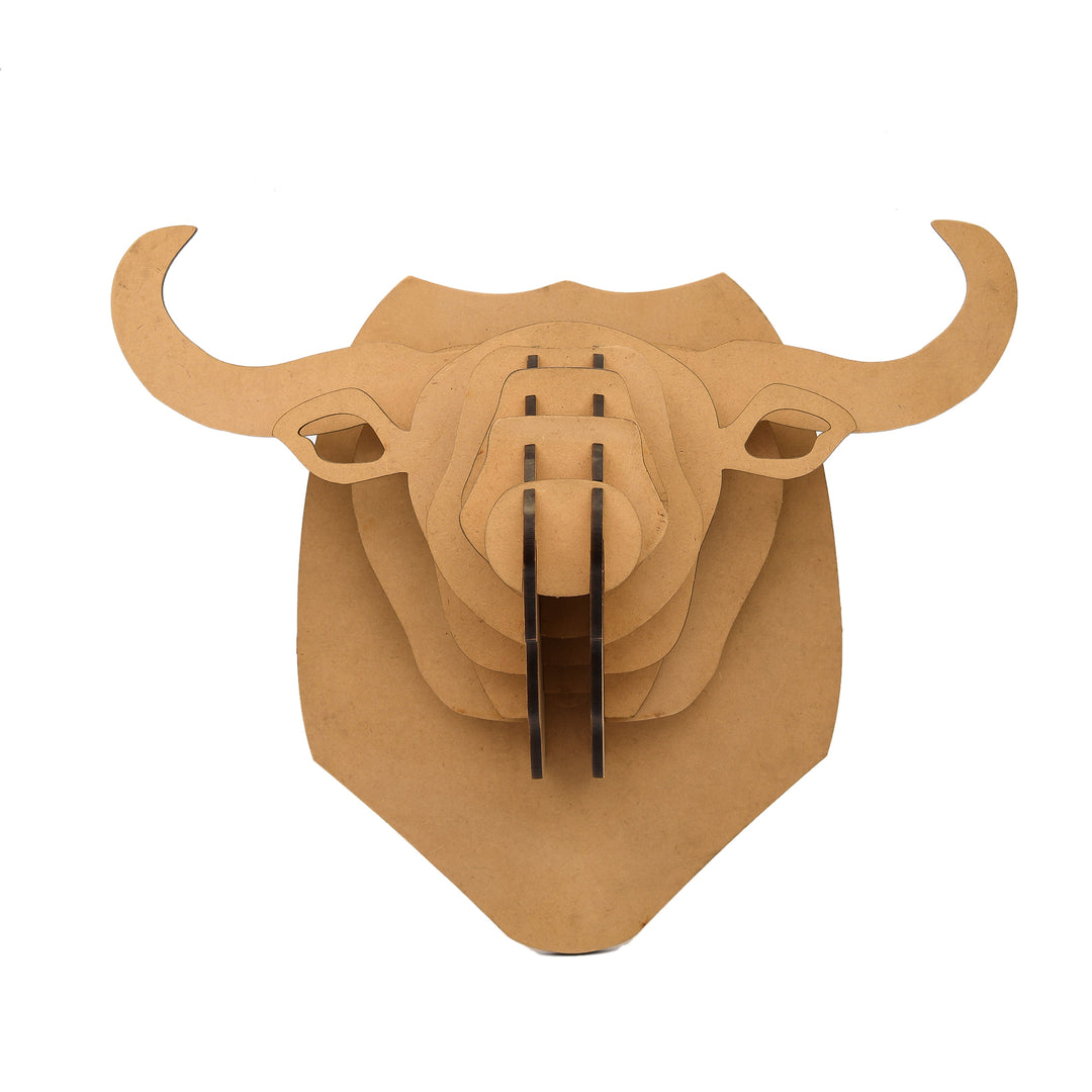 Wall Mounted | Wooden Bull Head - The Engraved Store