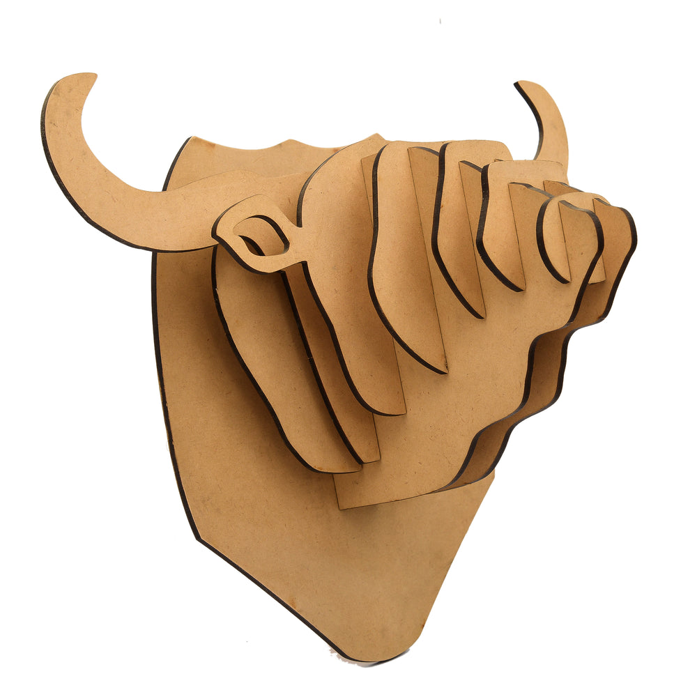 Wall Mounted | Wooden Bull Head - The Engraved Store