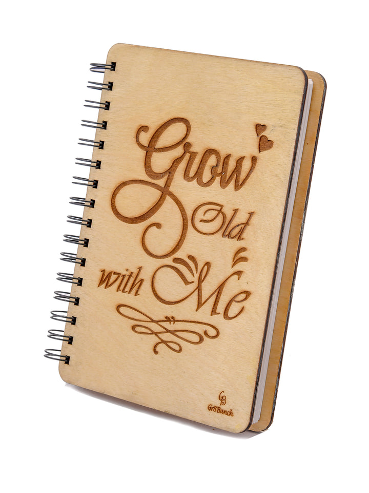 Grow Old with Me Customised Wooden Diary - The Engraved Store