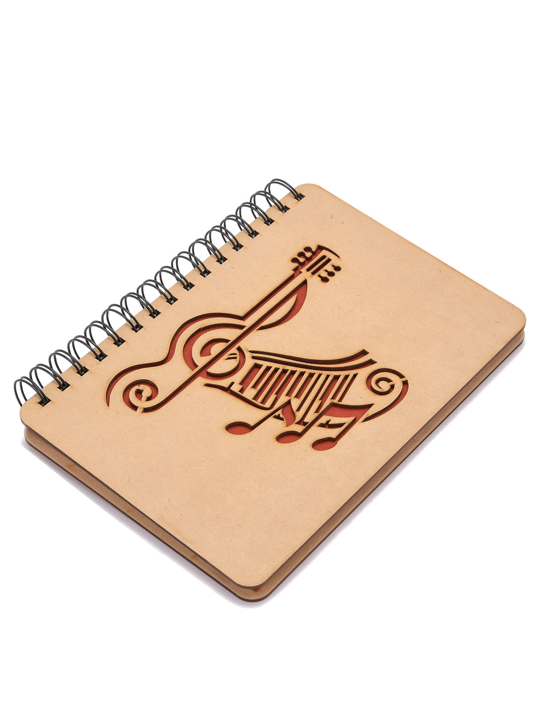 Guitar with Musical Notes | Wooden Diary - The Engraved Store