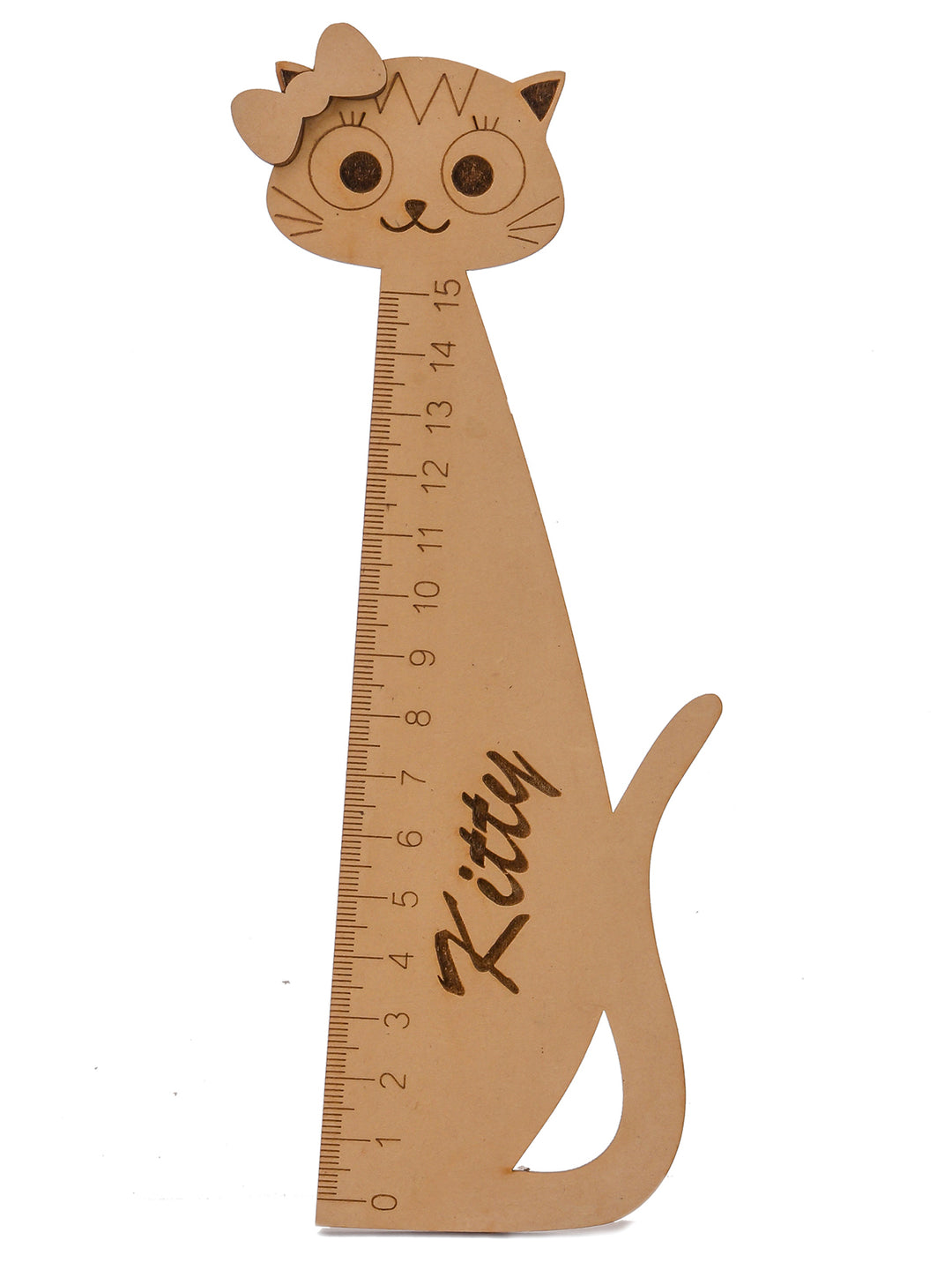 Cat Shape Wooden Ruler | Scale 15 CMS - The Engraved Store