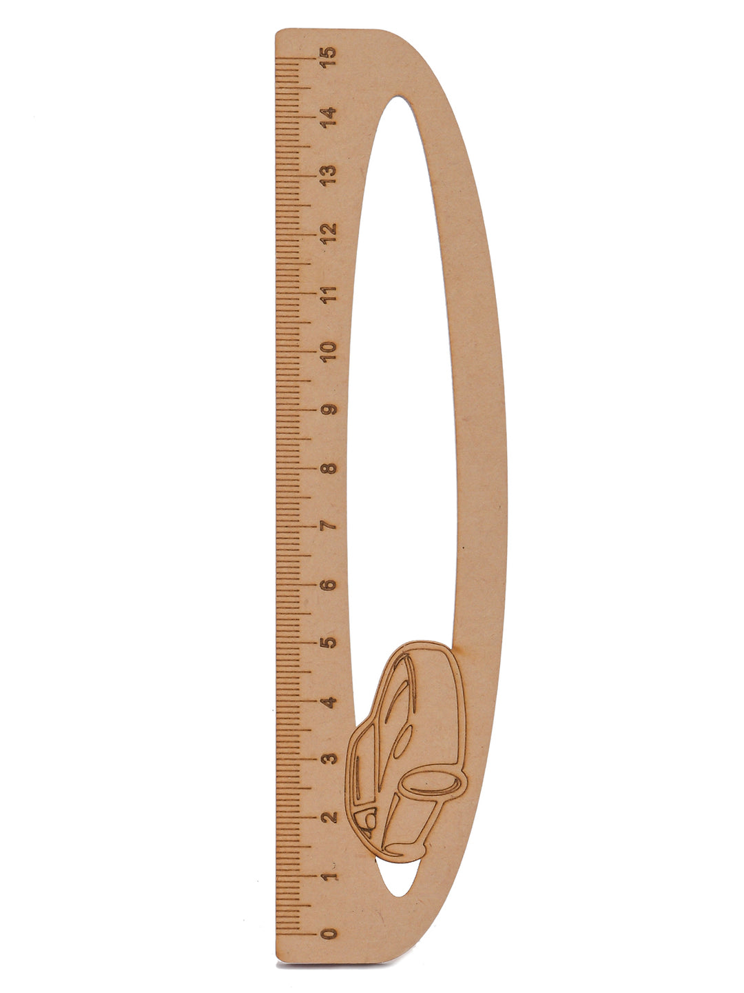 D Shape Car Wooden Ruler | Scale 15 CMS - The Engraved Store