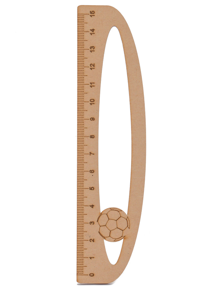 D Shape Football Wooden Ruler | Scale 15 CMS - The Engraved Store