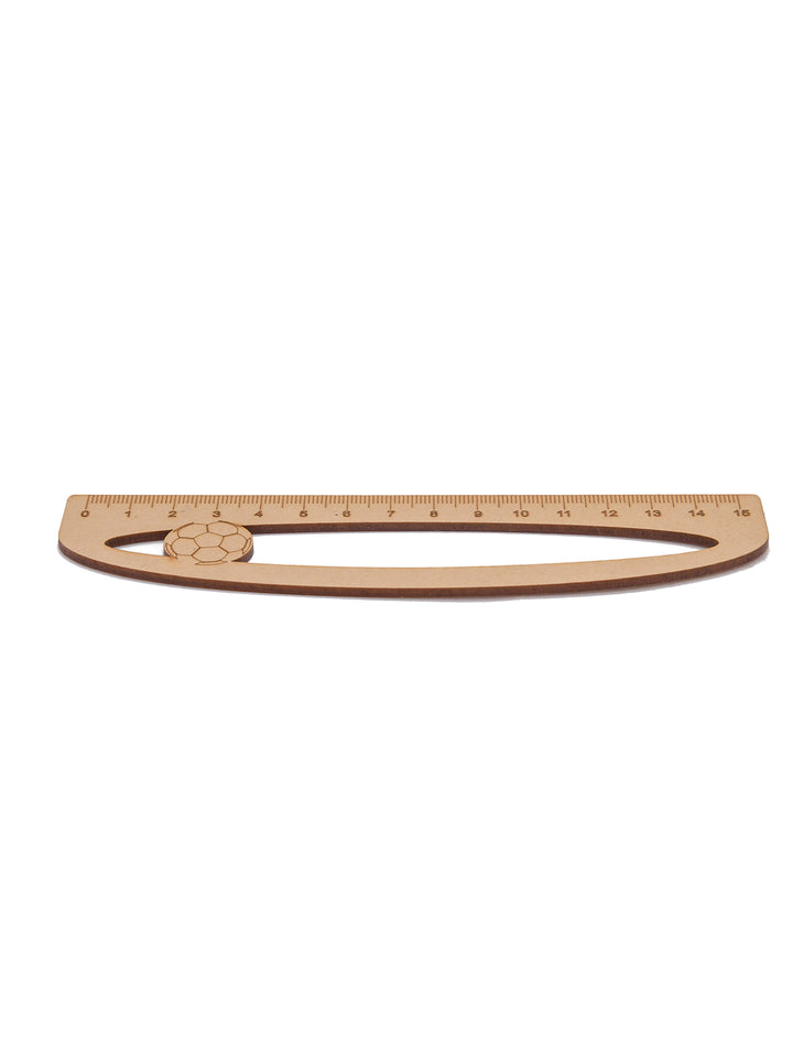 D Shape Football Wooden Ruler | Scale 15 CMS - The Engraved Store