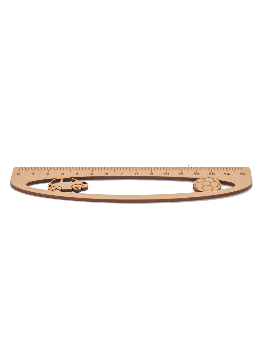 D Shape Car & Football Wooden Ruler | Scale 15 CMS - The Engraved Store