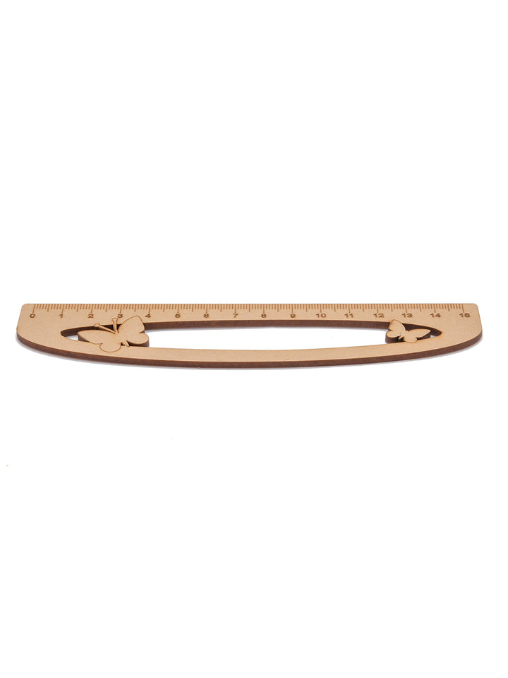 D Shape Butterfly Wooden Ruler | Scale 15 CMS - The Engraved Store