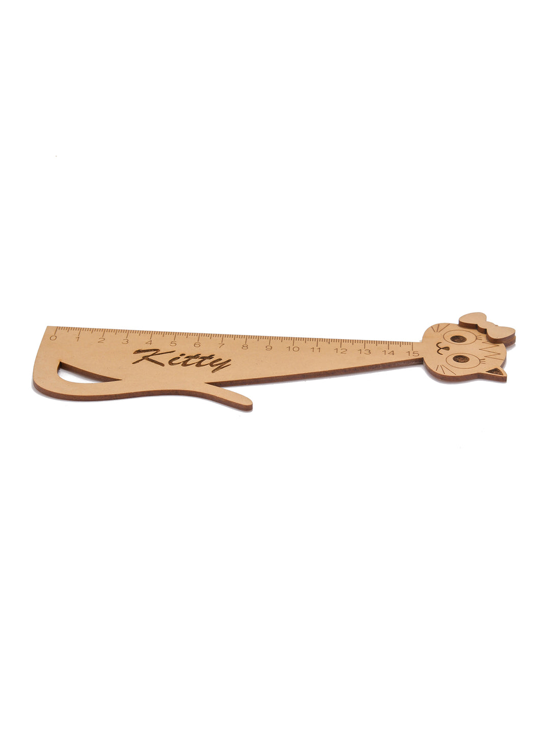 Cat Shape Wooden Ruler | Scale 15 CMS - The Engraved Store
