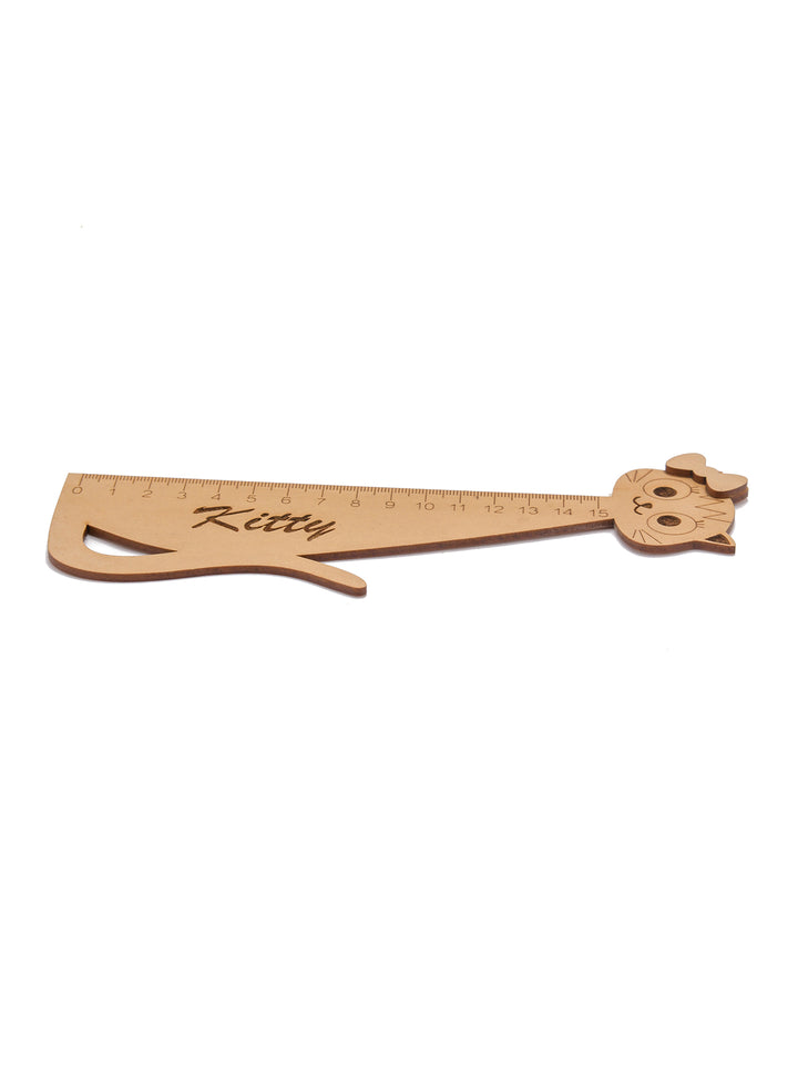 Cat Shape Wooden Ruler | Scale 15 CMS - The Engraved Store