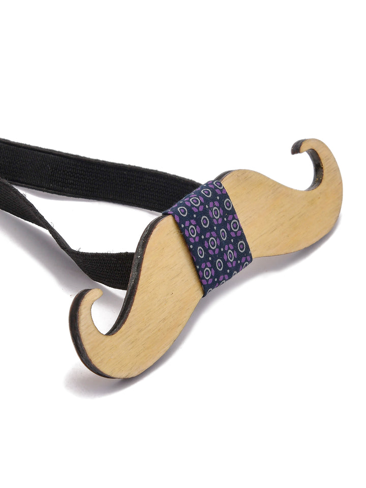 Wooden Moustache Printed Bow Tie - The Engraved Store