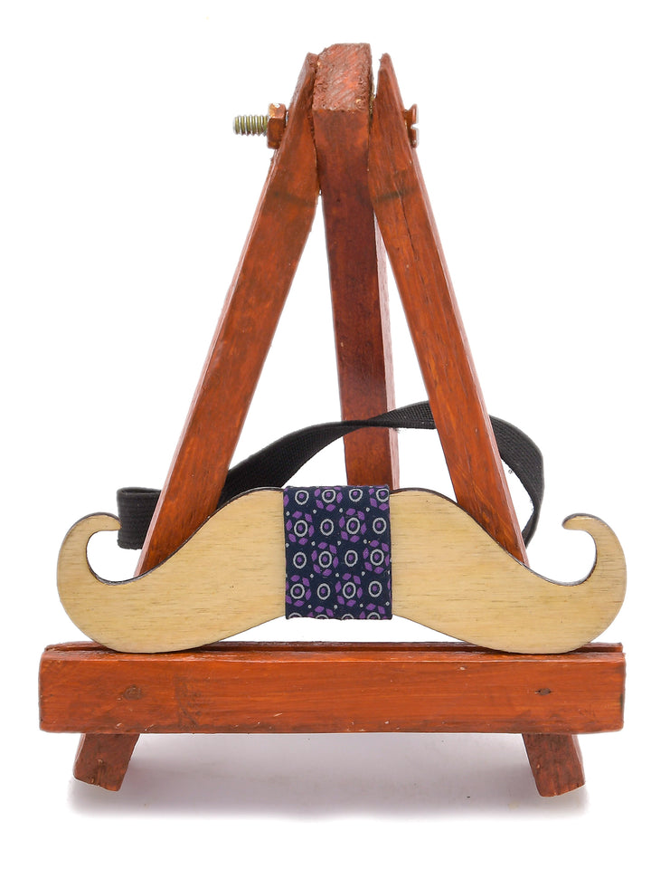 Wooden Moustache Printed Bow Tie - The Engraved Store