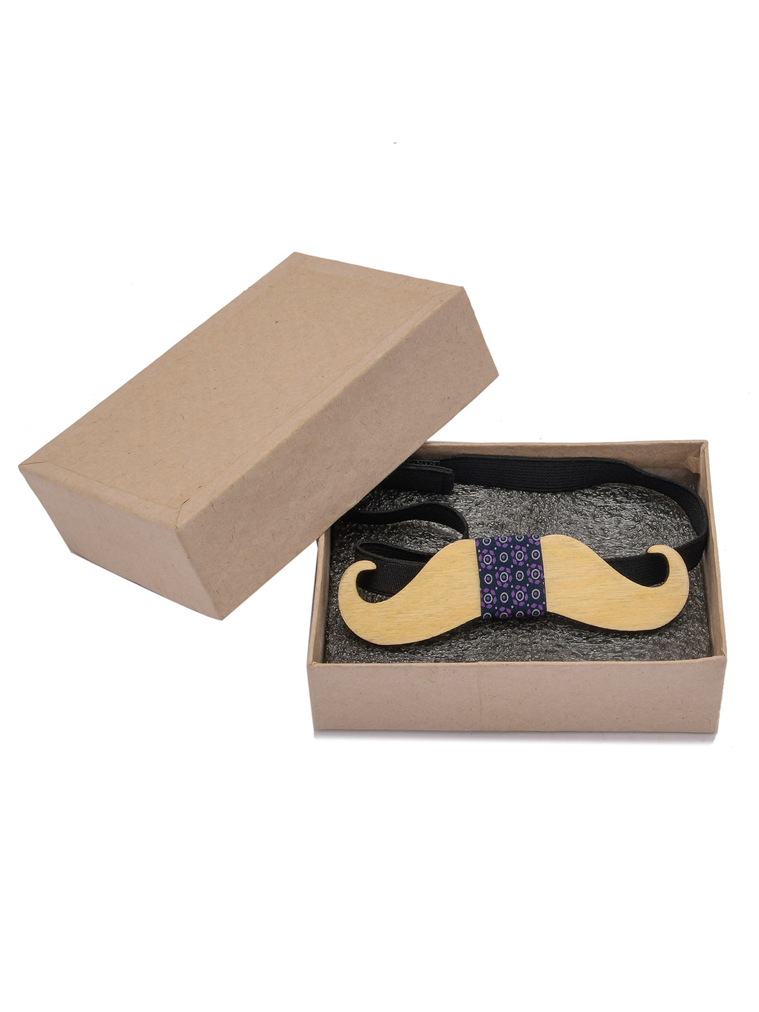 Wooden Moustache Printed Bow Tie - The Engraved Store