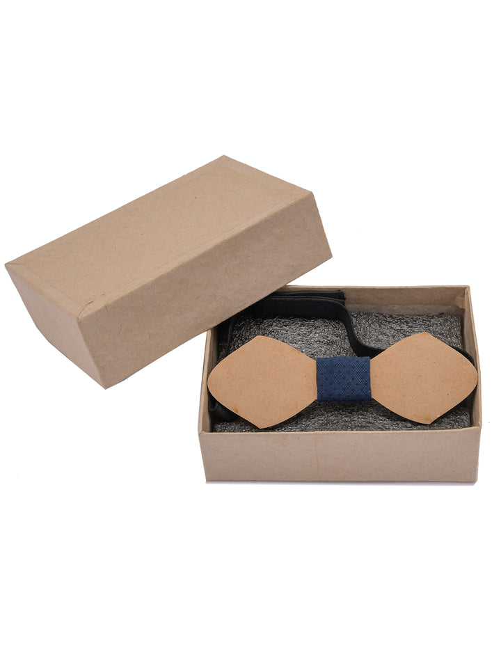 Navy Blue Wooden Bow Tie - The Engraved Store