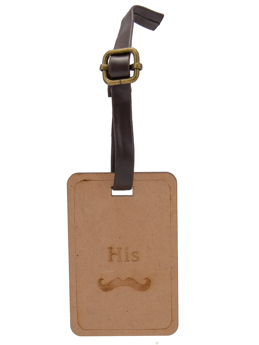 His - Engraved Wooden Luggage Tag - The Engraved Store