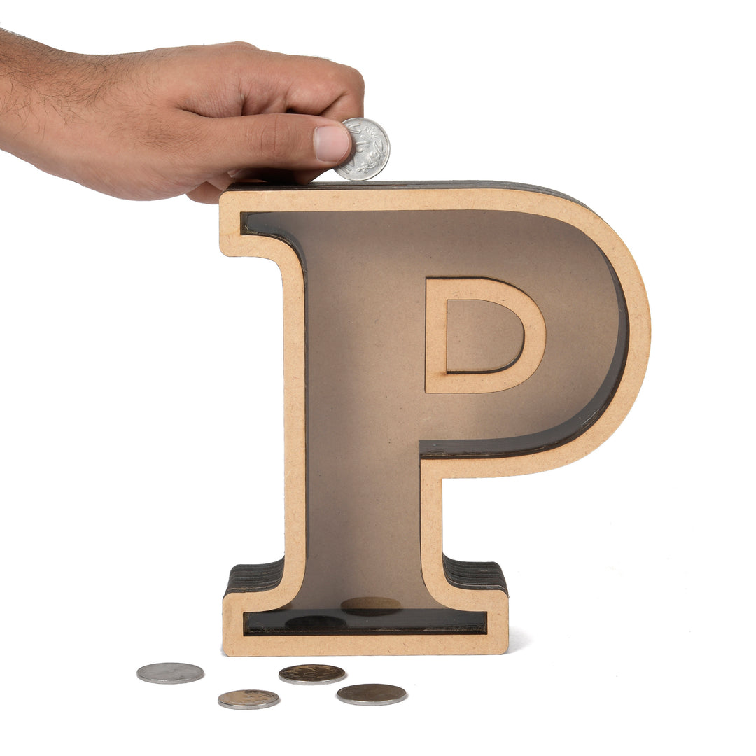 Pick Your Letter Wooden Money Bank | Piggy Bank - The Engraved Store