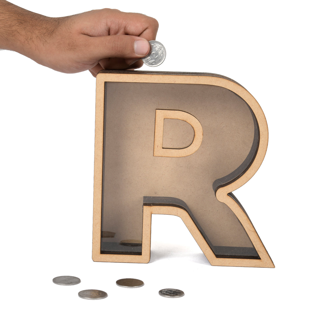 Pick Your Letter Wooden Money Bank | Piggy Bank - The Engraved Store