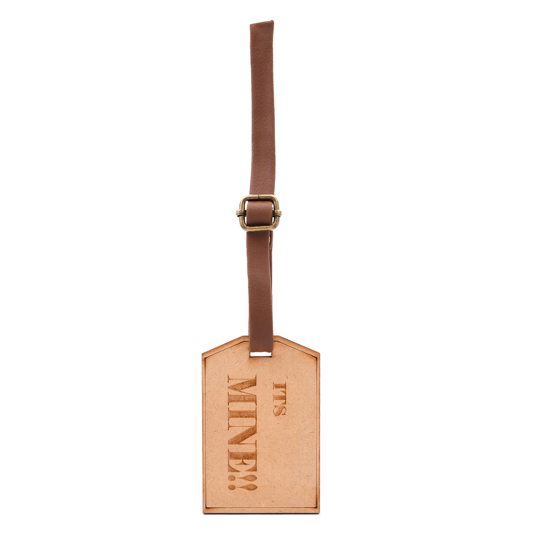 It's Mine!! - Engraved Wooden Luggage Tag - The Engraved Store