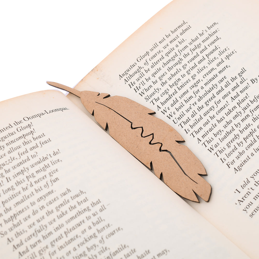 Feather Shape Wooden Bookmark - The Engraved Store