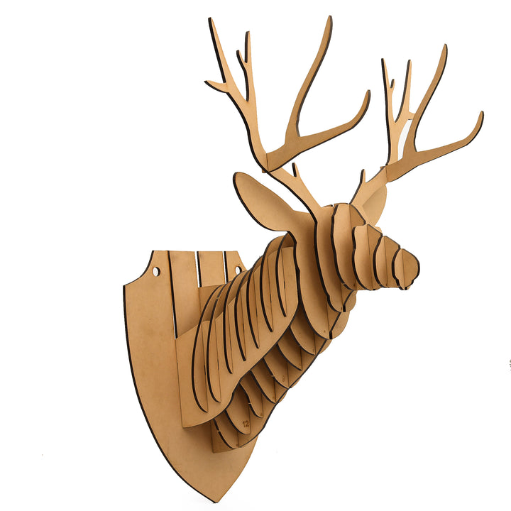 Wooden Deer Head 3D Puzzle | Wall Decor - The Engraved Store