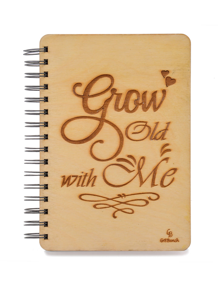 Grow Old with Me Customised Wooden Diary - The Engraved Store