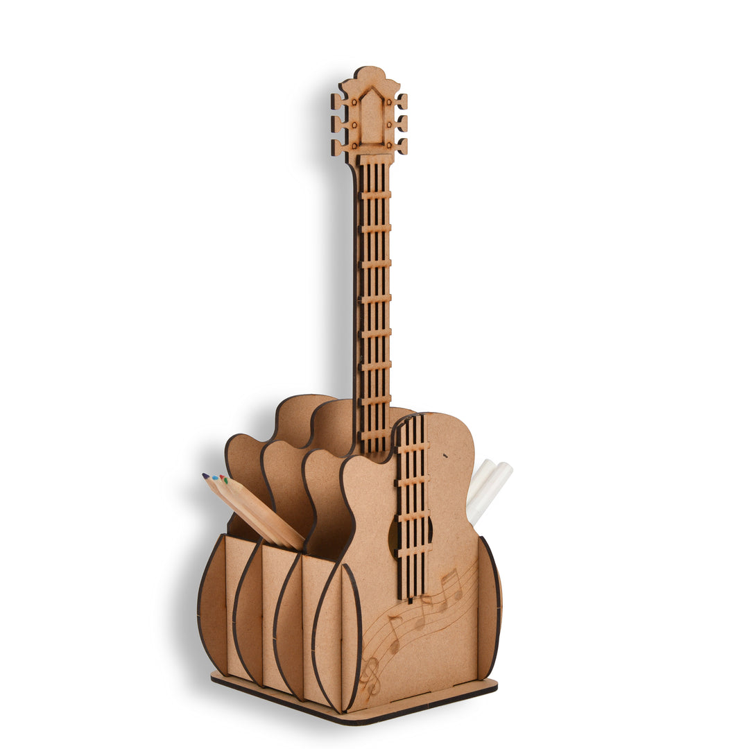 Guitar Pen / Pencil Stand (Wooden) - The Engraved Store