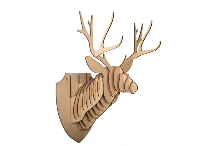 Wooden Deer Head 3D Puzzle | Wall Decor - The Engraved Store