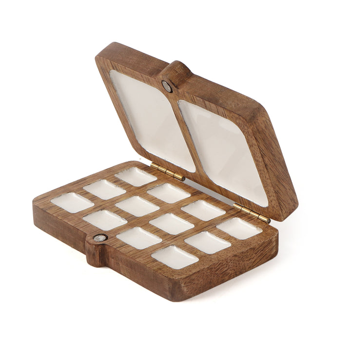 Portable Colour Palette | Wooden Painting Tray (12+2) - The Engraved Store