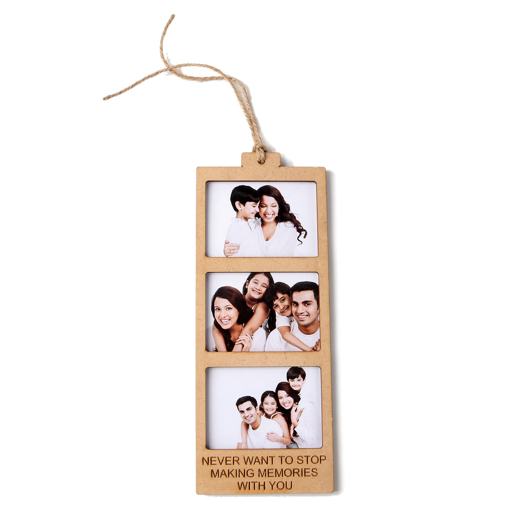 Never Want To Stop Making Memories With You | Wooden Polaroid Photo Frame | Customised Gift - The Engraved Store