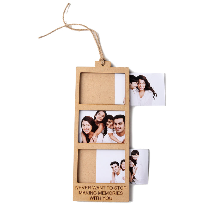 Never Want To Stop Making Memories With You | Wooden Polaroid Photo Frame | Customised Gift - The Engraved Store