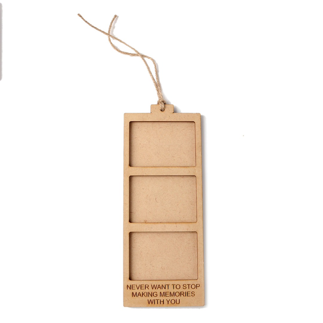 Never Want To Stop Making Memories With You | Wooden Polaroid Photo Frame | Customised Gift - The Engraved Store