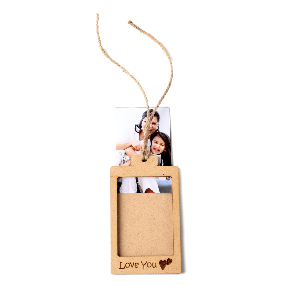 Love You | Wooden Polaroid Photo Frame | Customised Gift - The Engraved Store