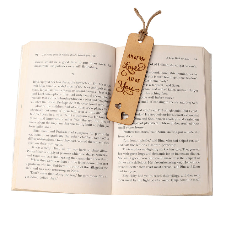 All of me loves all of you - Wooden Bookmark - The Engraved Store