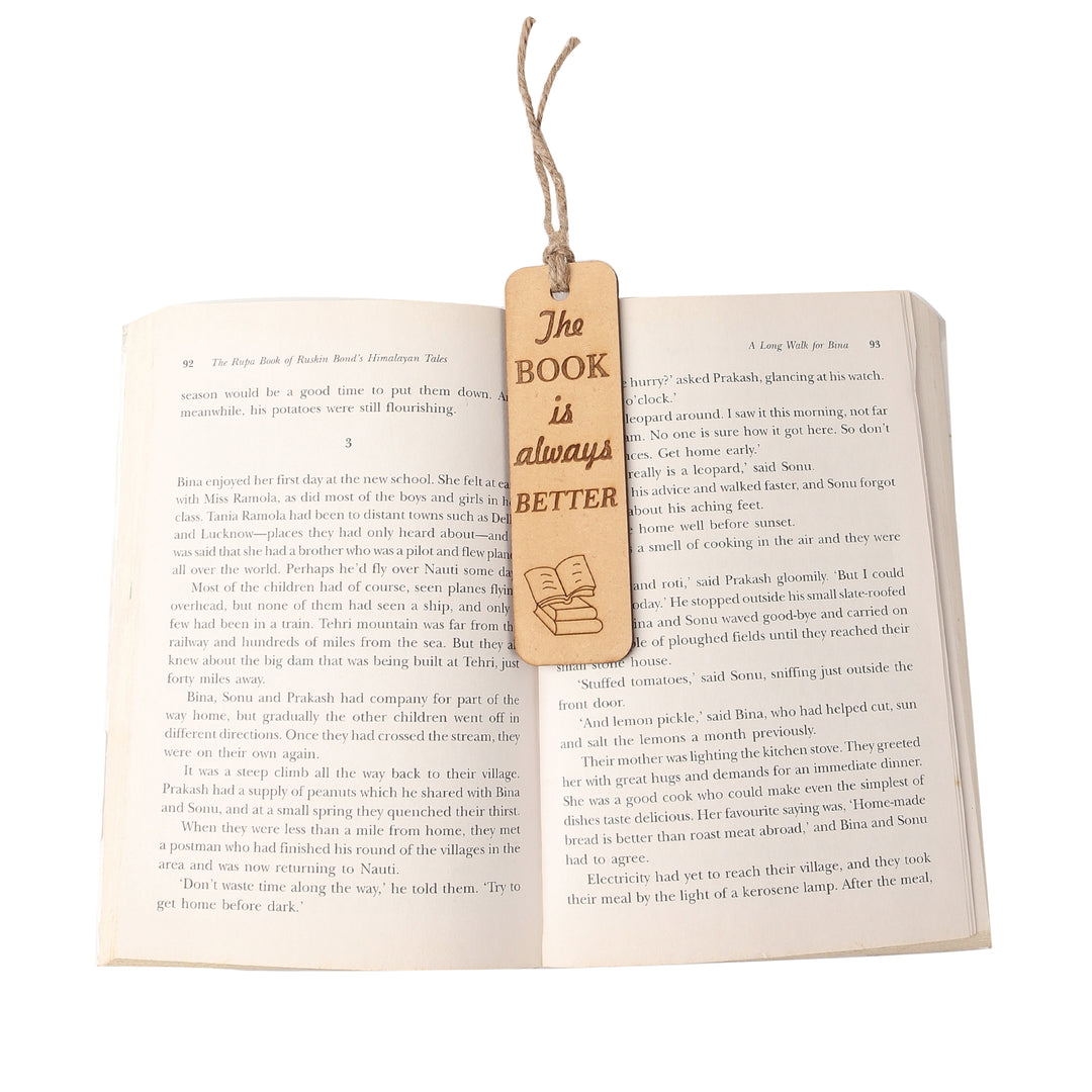 The book is always better - Customised Wooden Bookmark - The Engraved Store