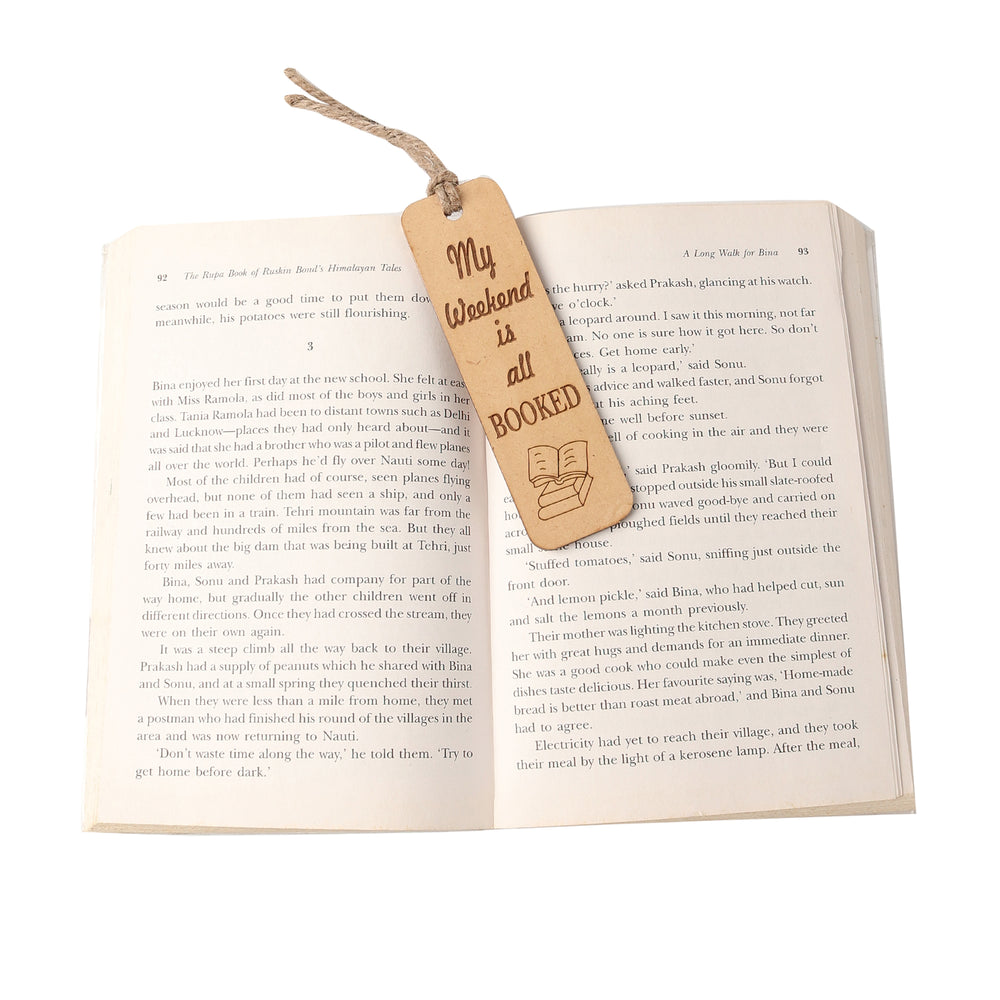 My weekend is all booked - Customised Wooden Bookmark - The Engraved Store