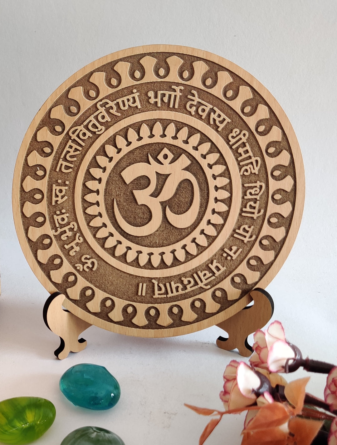 Om Sacred Geometry Wood Wall Art, Home Décor for Yoga / Meditation - The Engraved Store