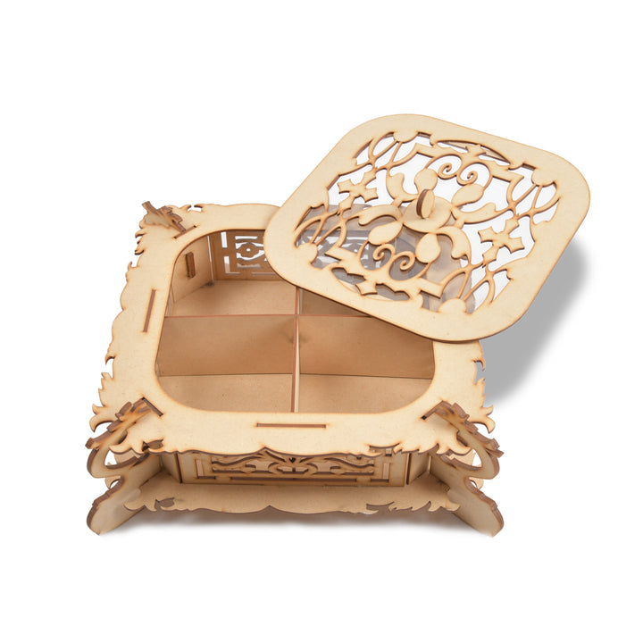 Wooden Square Box with Four Compartments - The Engraved Store