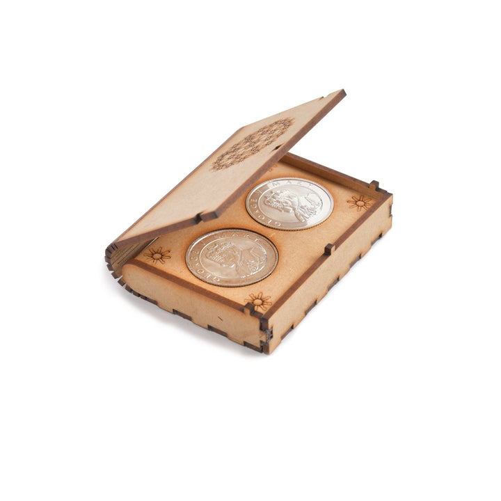Wooden Silver Coin Box - The Engraved Store